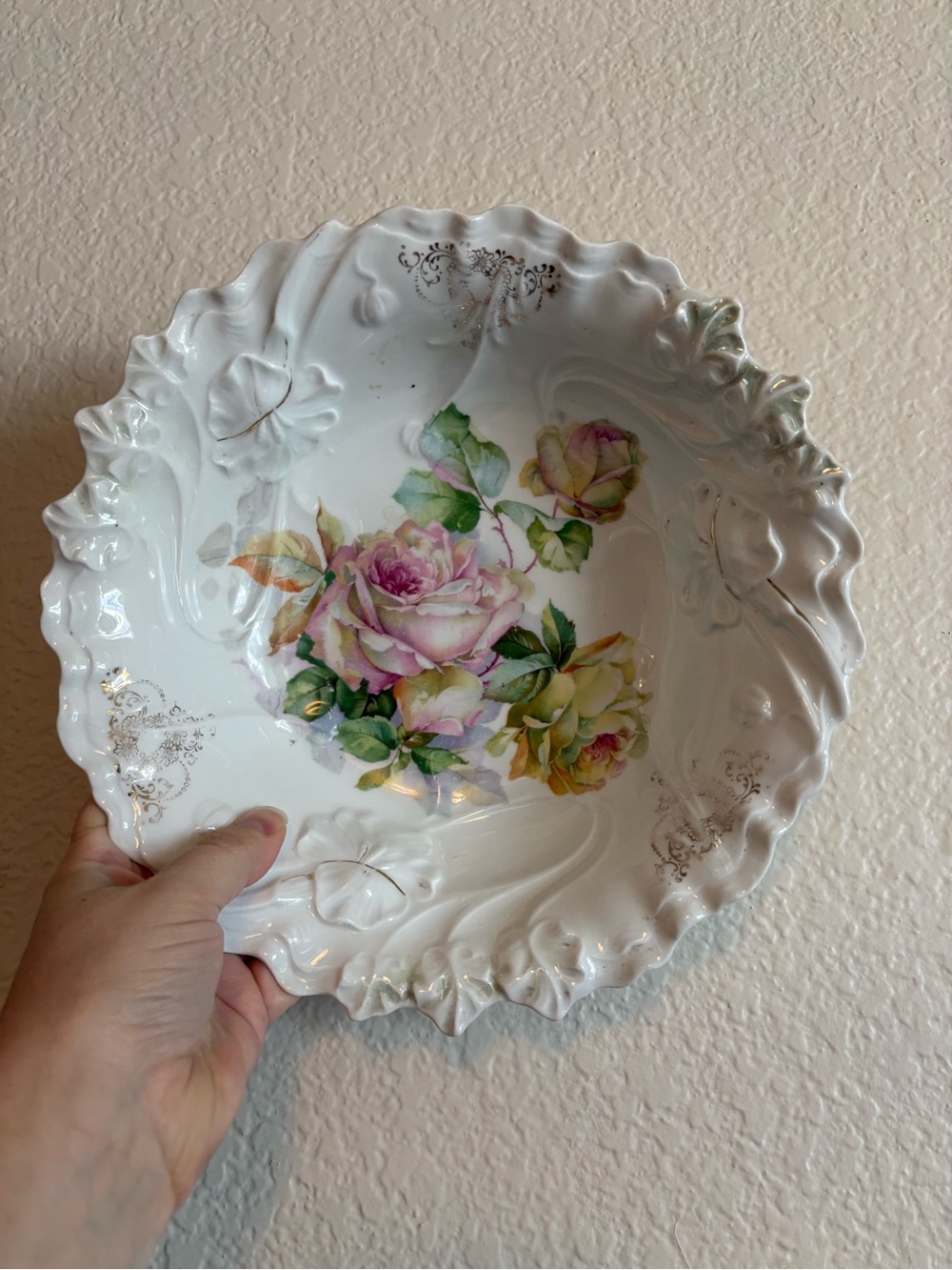 Vintage German Floral Porcelain Bowl